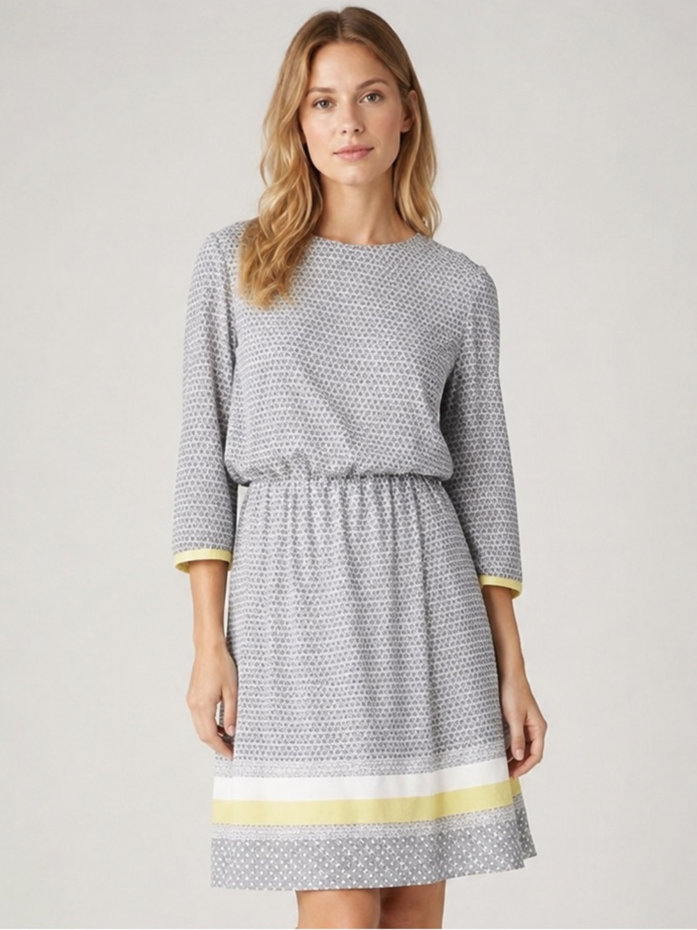 NWT Boden 8 Flowy Long Sleeve Pattern Dress Feminine Office Church Party Modest